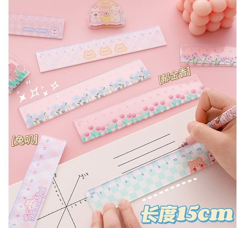 Hekki - Cartoon Acryl Liniaal (diverse designs) / Set