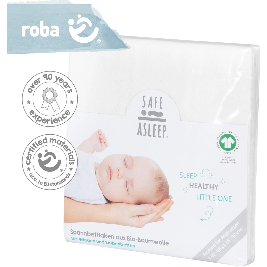 roba Spannbettlaken Jersey safe asleep® weiß 40x90 cm 45x90 cm