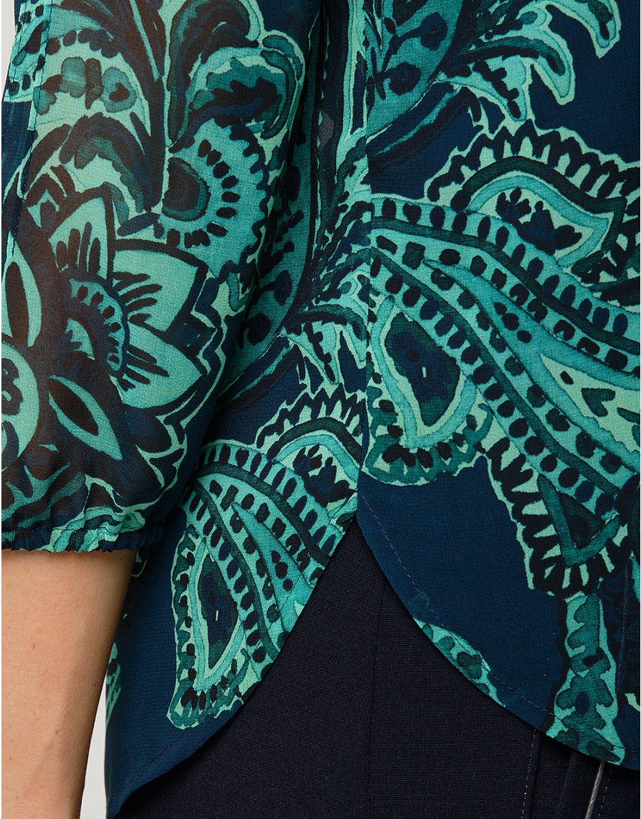 Blouse verte imprimée