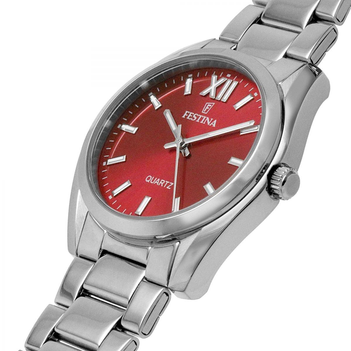 Festina Unisex Festina Silver Red Face Watch