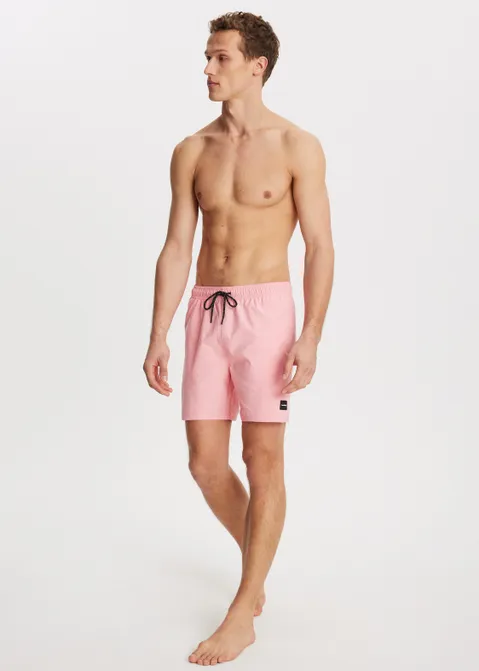 Zwembroek met logo roze (ROS.D)
