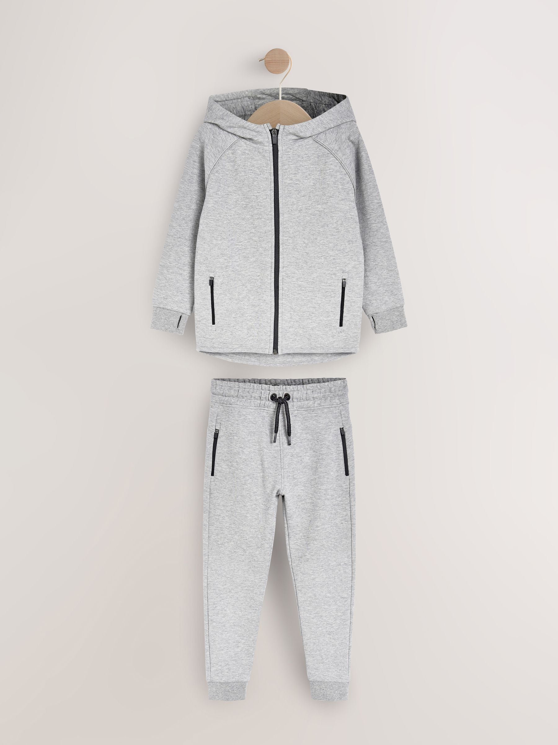 Grijs gemêleerd - Tech Sportswear Hoodie and Joggers Set