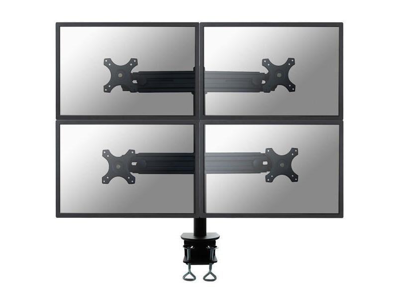 NEOMOUNTS Tischhalterung FPMA-D700D4 bis 32 kg – Schwarz Für 4 Flachbildschirme von 19