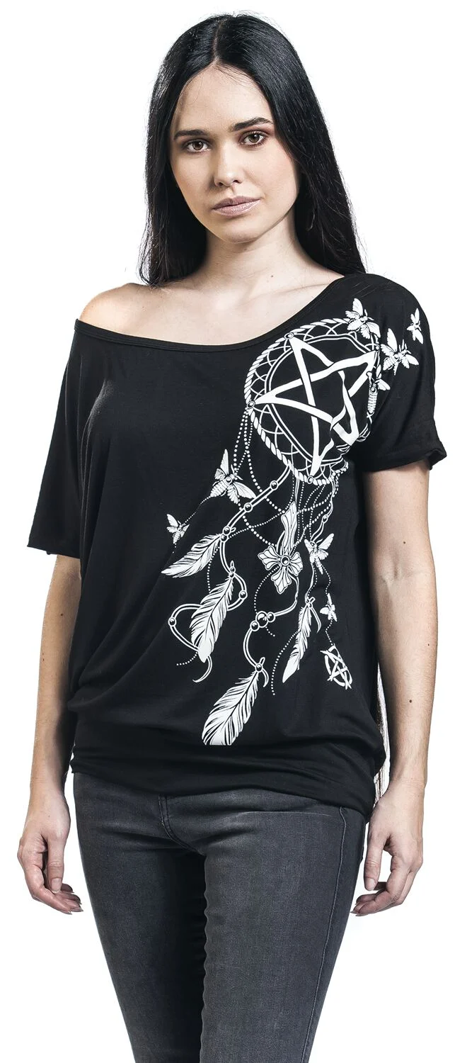 T-Shirt Attrape-Rêve Pentagramme | Gothicana by EMP T-Shirt Manches courtes