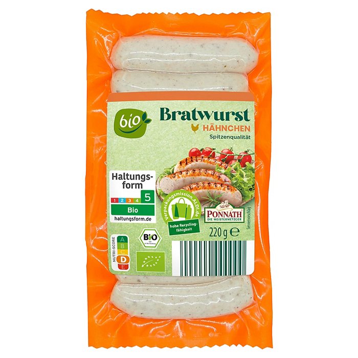 BIO Bio-Bratwurstsortiment, Hähnchen 220 g