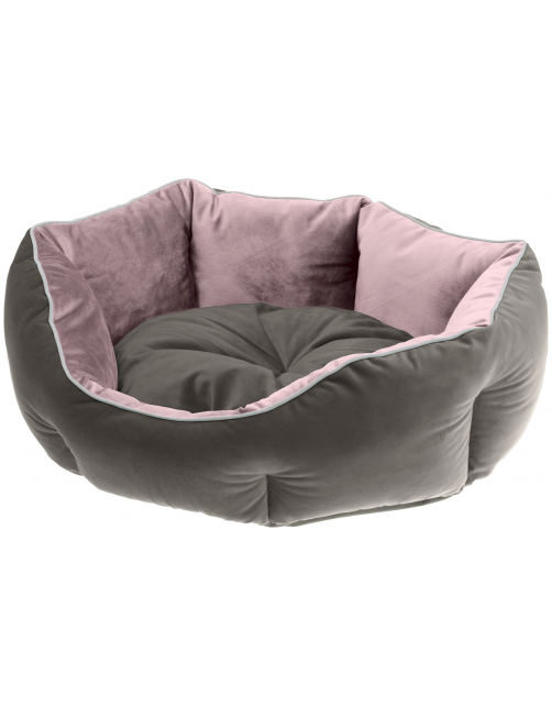 Ferplast Queen 50 Bedding Roze&Grijs - Kattenmand