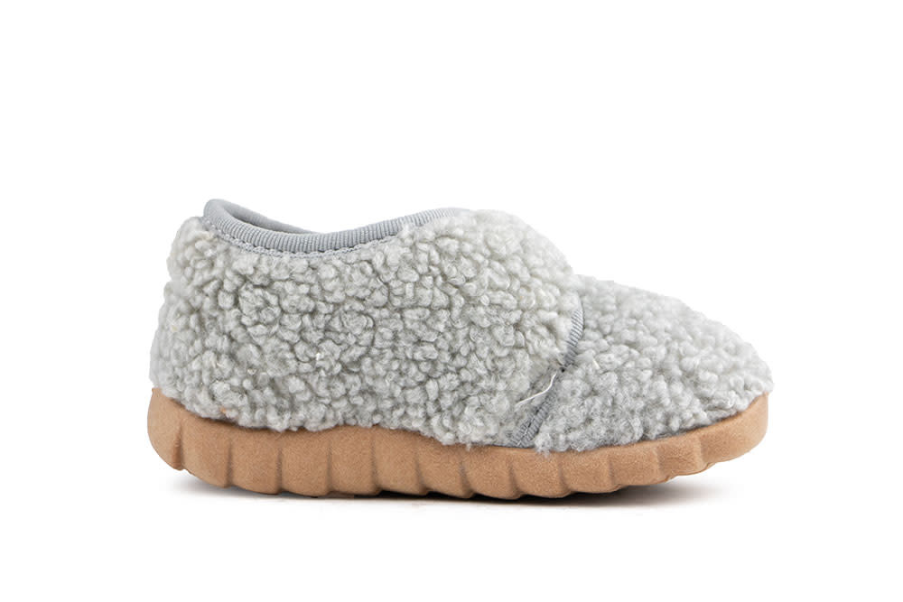 Fischer Pantoffel Grau Teddy