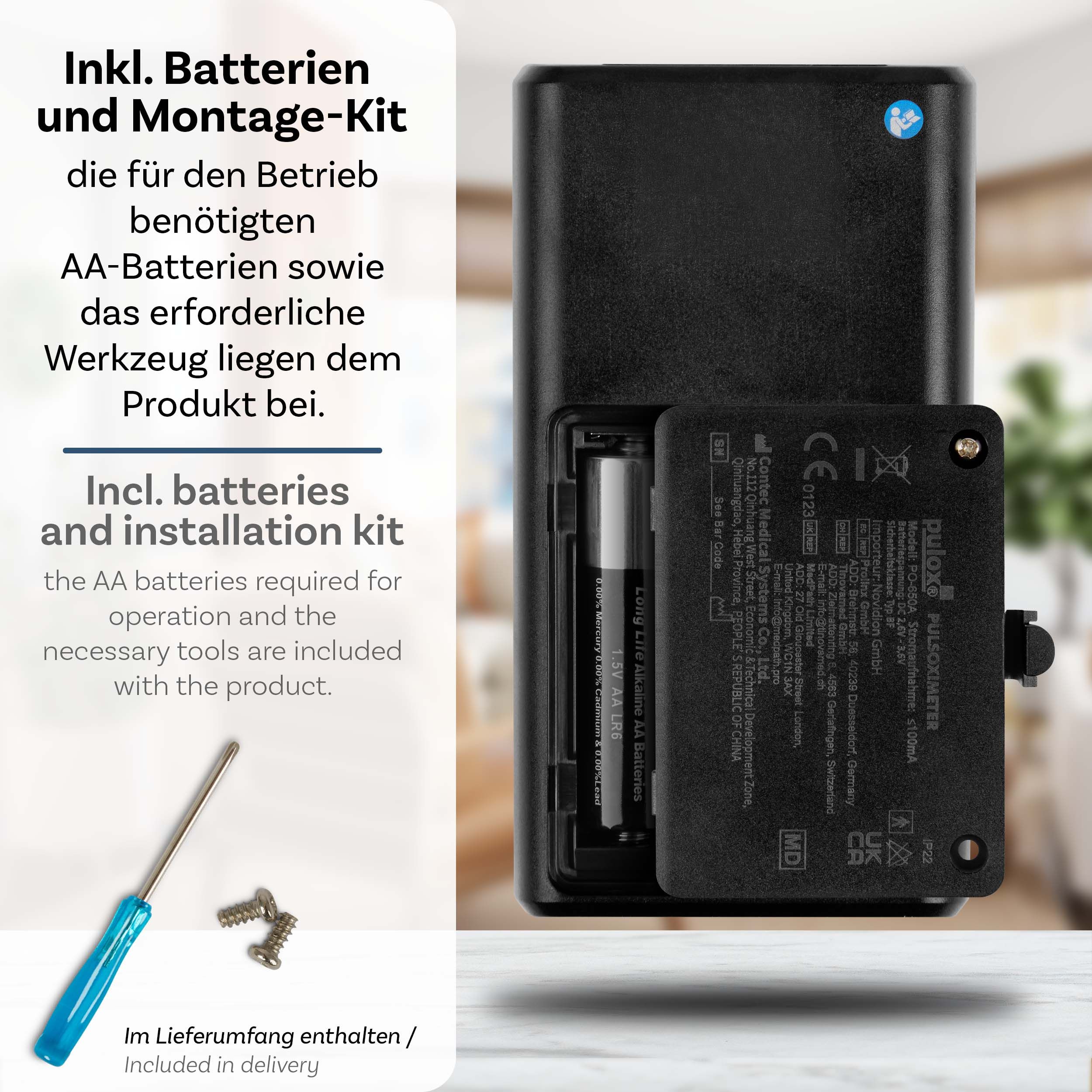 Pulox Pulsoximeter PO-650A - Handheld Puls- und SpO2-Messgerät