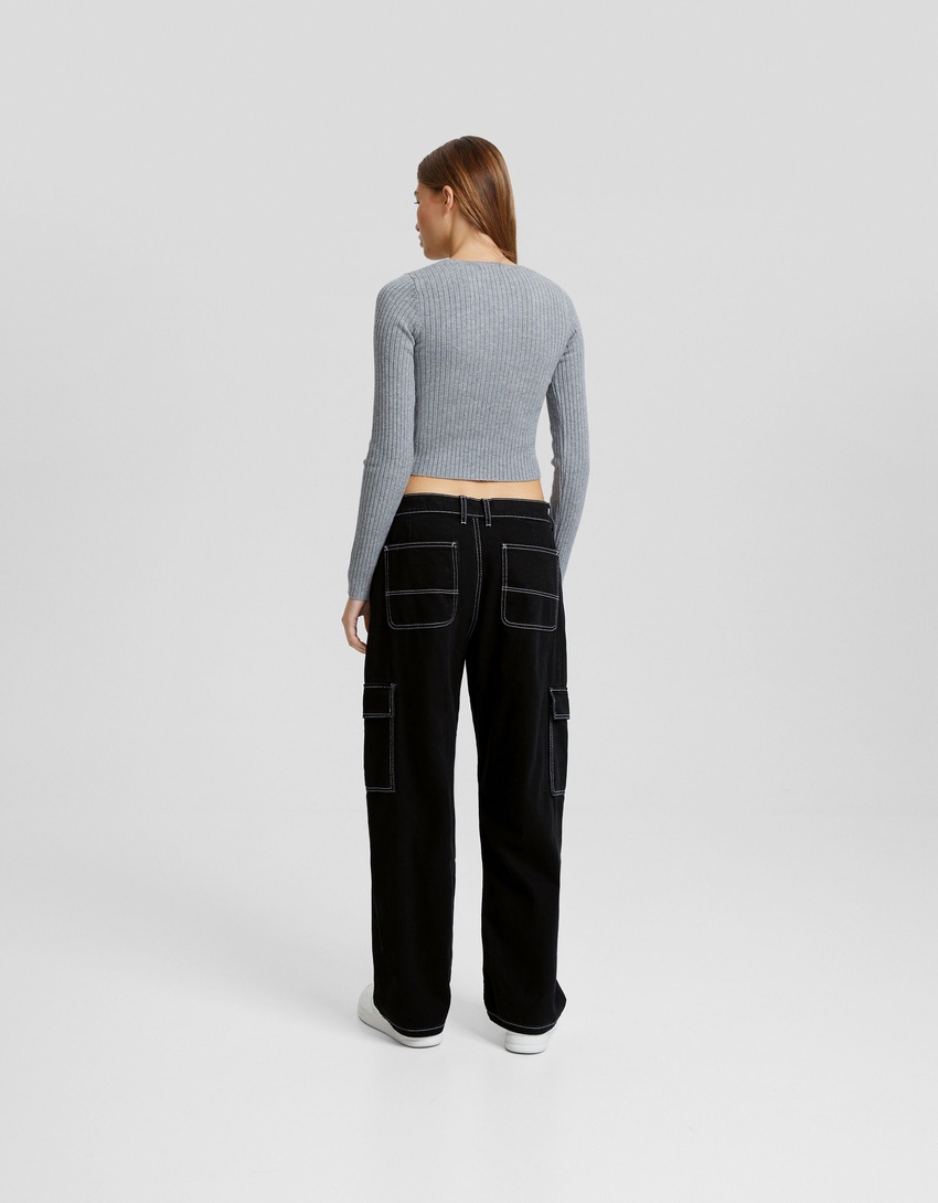 calça cargo reta