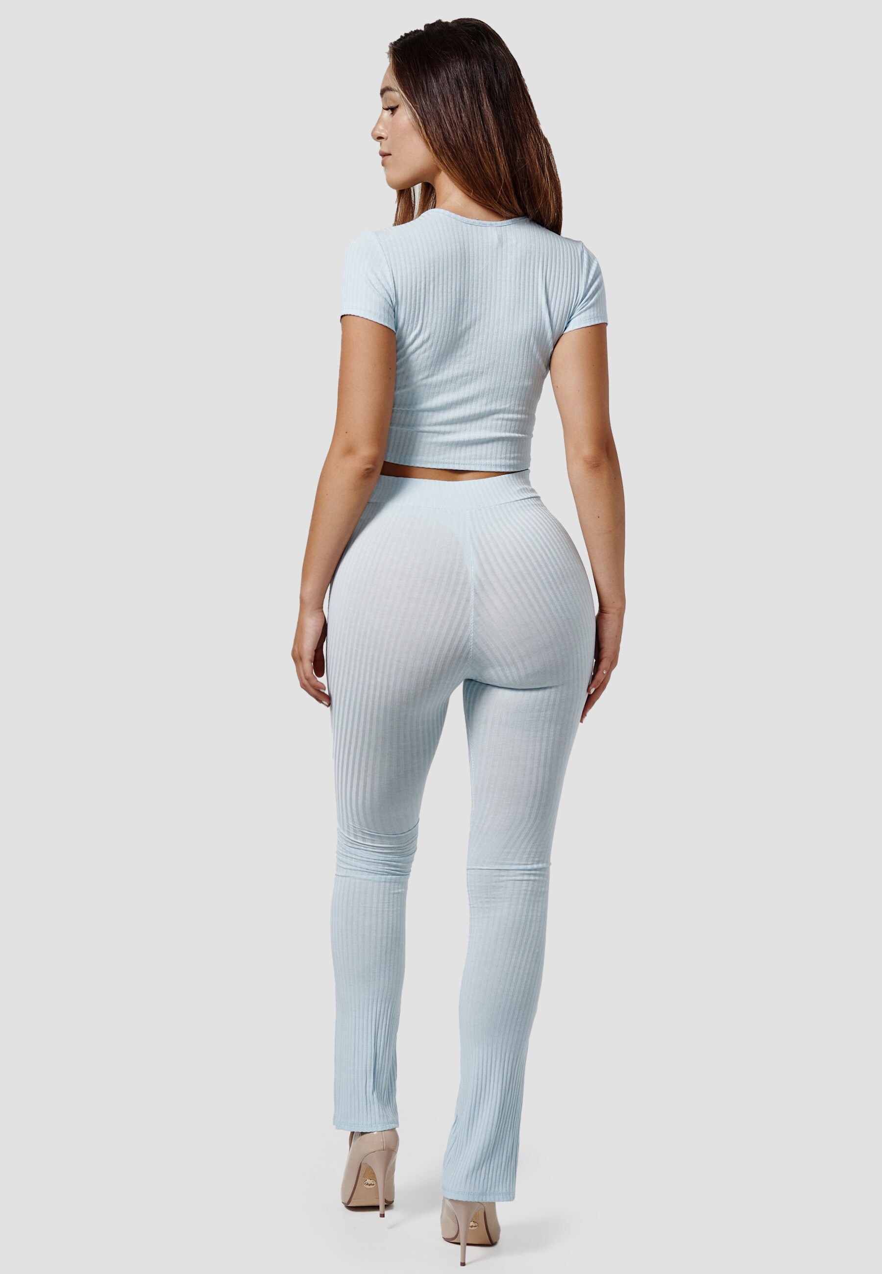 RAYSHYNE Damen Freizeitanzug 2-tlg., Femininer Lounge Zweiteiler Hose & Wickeltop RS22