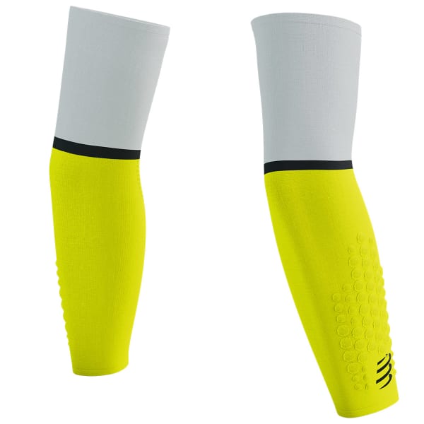 Manchon de compression COMPRESSPORT ARMFORCE ULTRALIGHT WHITE/SAFE YELLOW
