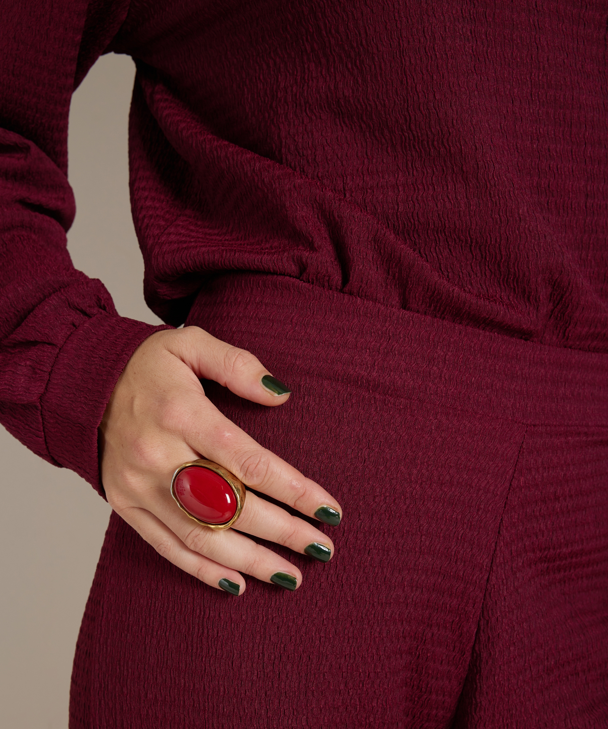 wide fit broek met structuur