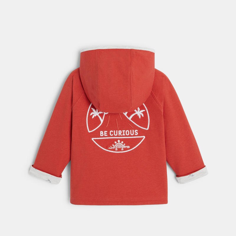 Sweat zippé à capuche réversible orange bébé garçon Orange