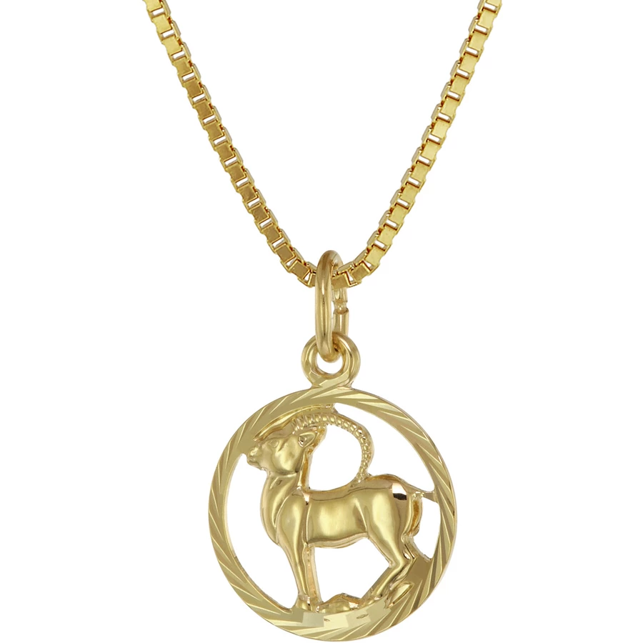 trendor Kinder Sternzeichen Steinbock 333 Gold + goldplattierte Kette gold
