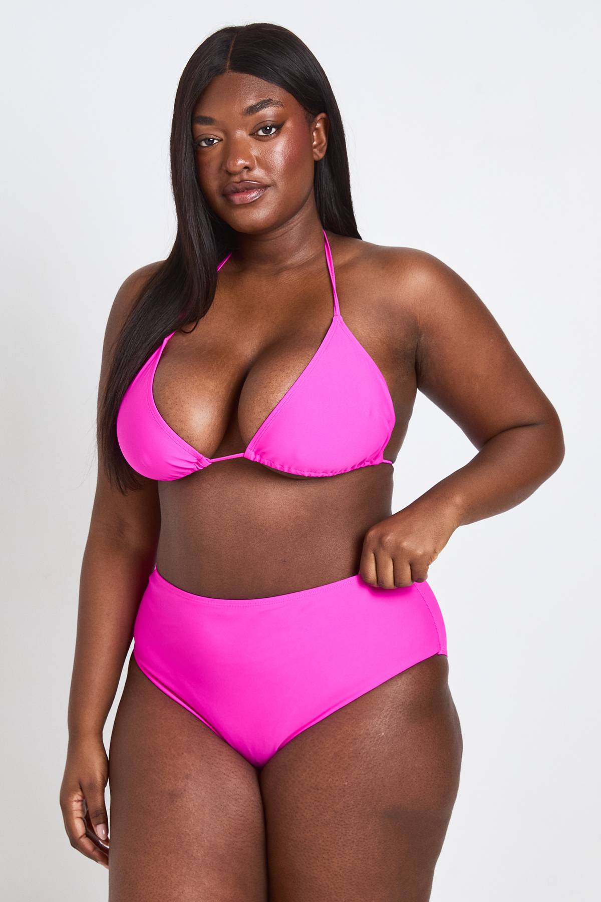 boohoo Bas De Bikini Taille Haute Plus Essentials