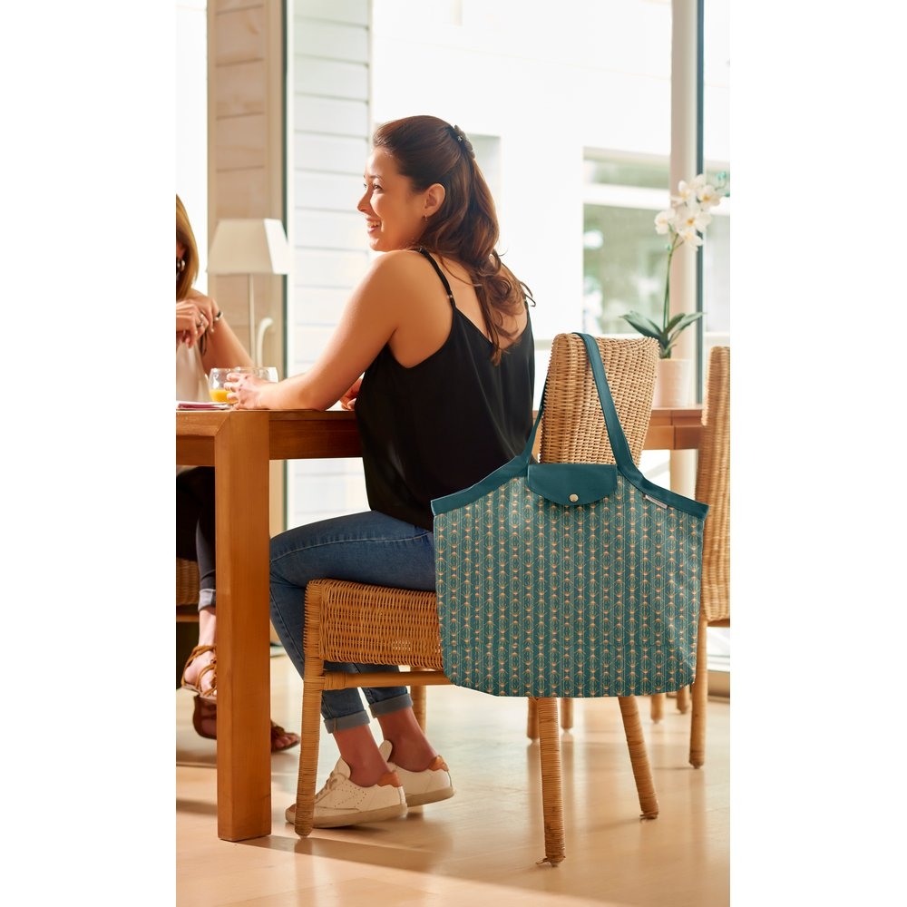 Sac Cabas Taille Moyenne Plissé Eventail Or Vert