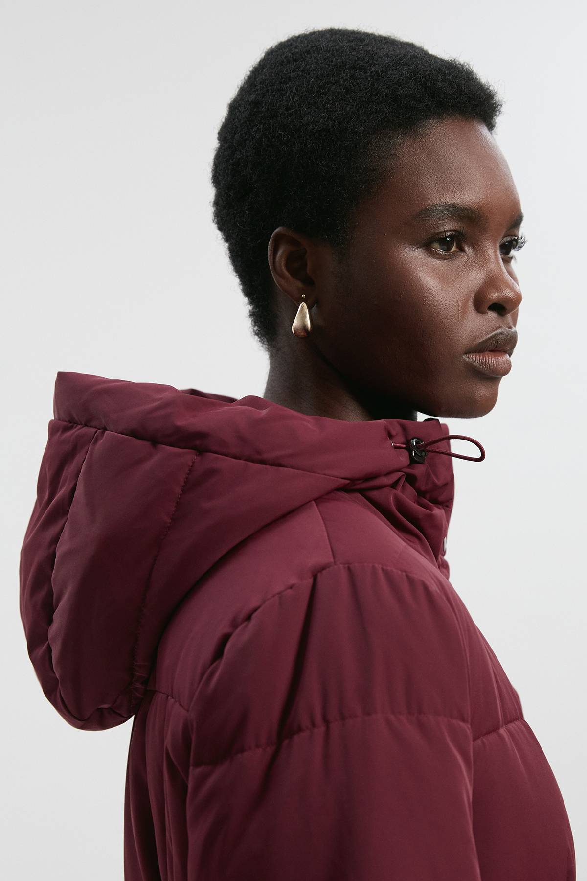 KarenMillen Manteau Mi-Long en Duvet Véritable avec Ceinture
