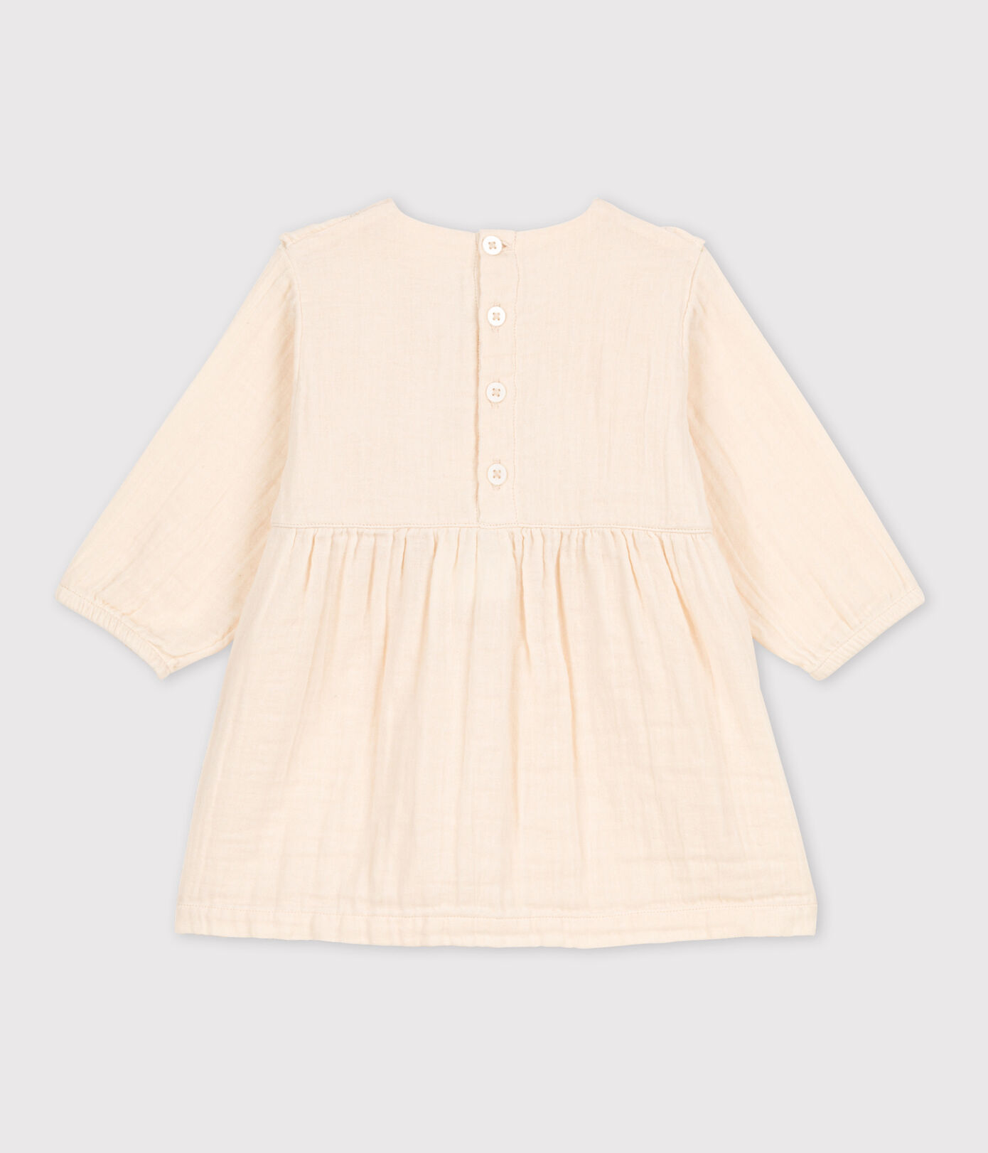 Robe manches longues bébé en gaze de coton