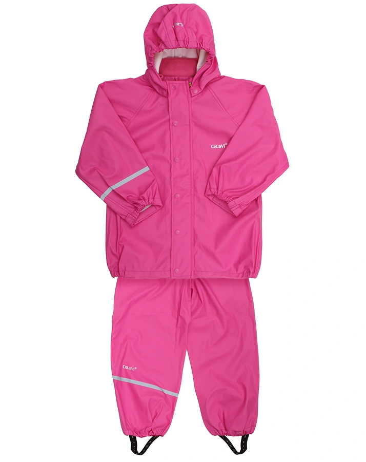 Regenset 2-teilig abnehmbare Kapuze pink