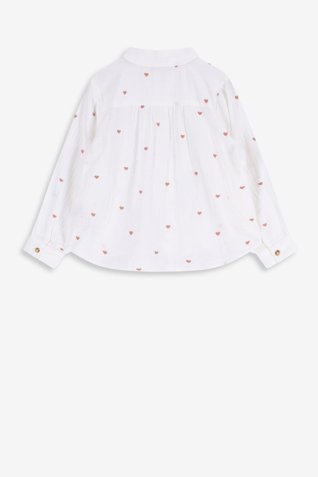 Witte blouse met embroidery hartjes