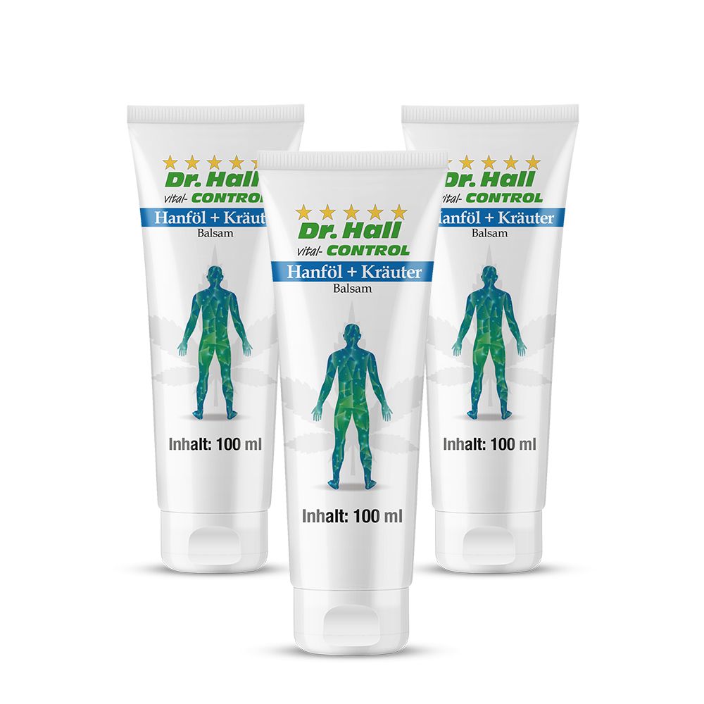 Dr. Hall Hanföl + Kräuter Balsam, 3er Pack