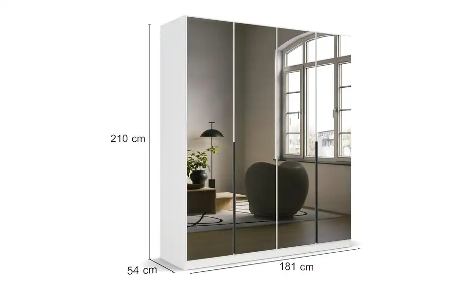 Drehtürenschrank Skyla Weiß 181 cm