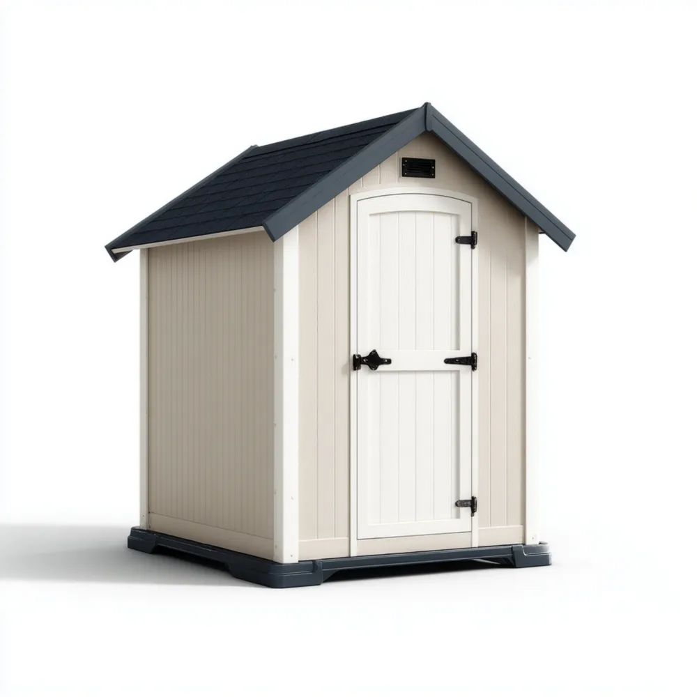 Kunststoff Garten Geräteschuppen 200x150x210 cm - Beige/Grau - Wetterf