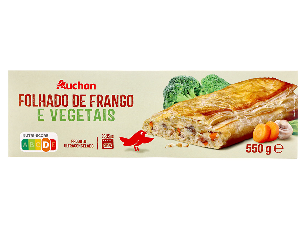 FOLHADO AUCHAN FRANGO E VEGETAIS 550G