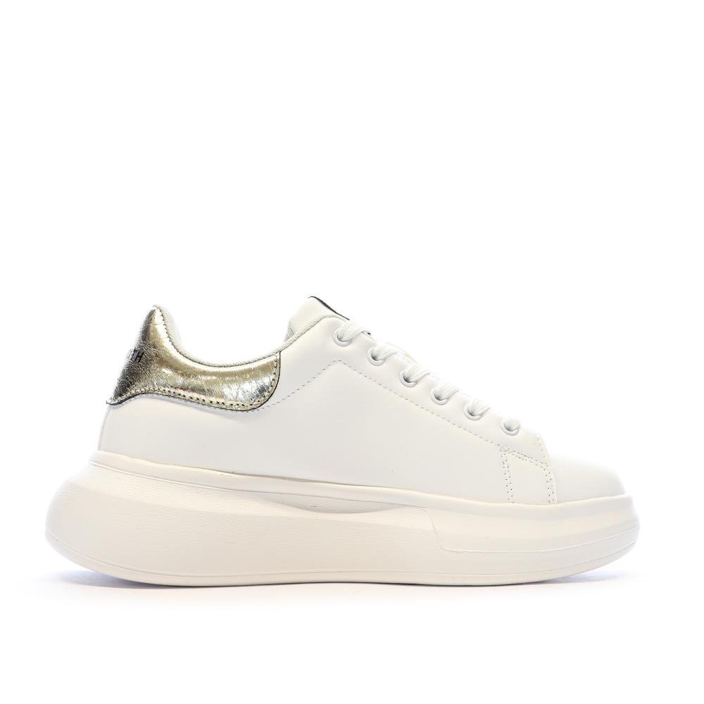 Teddy Smith Baskets Blanc/Or Femme Teddy Smith Gold Ladies