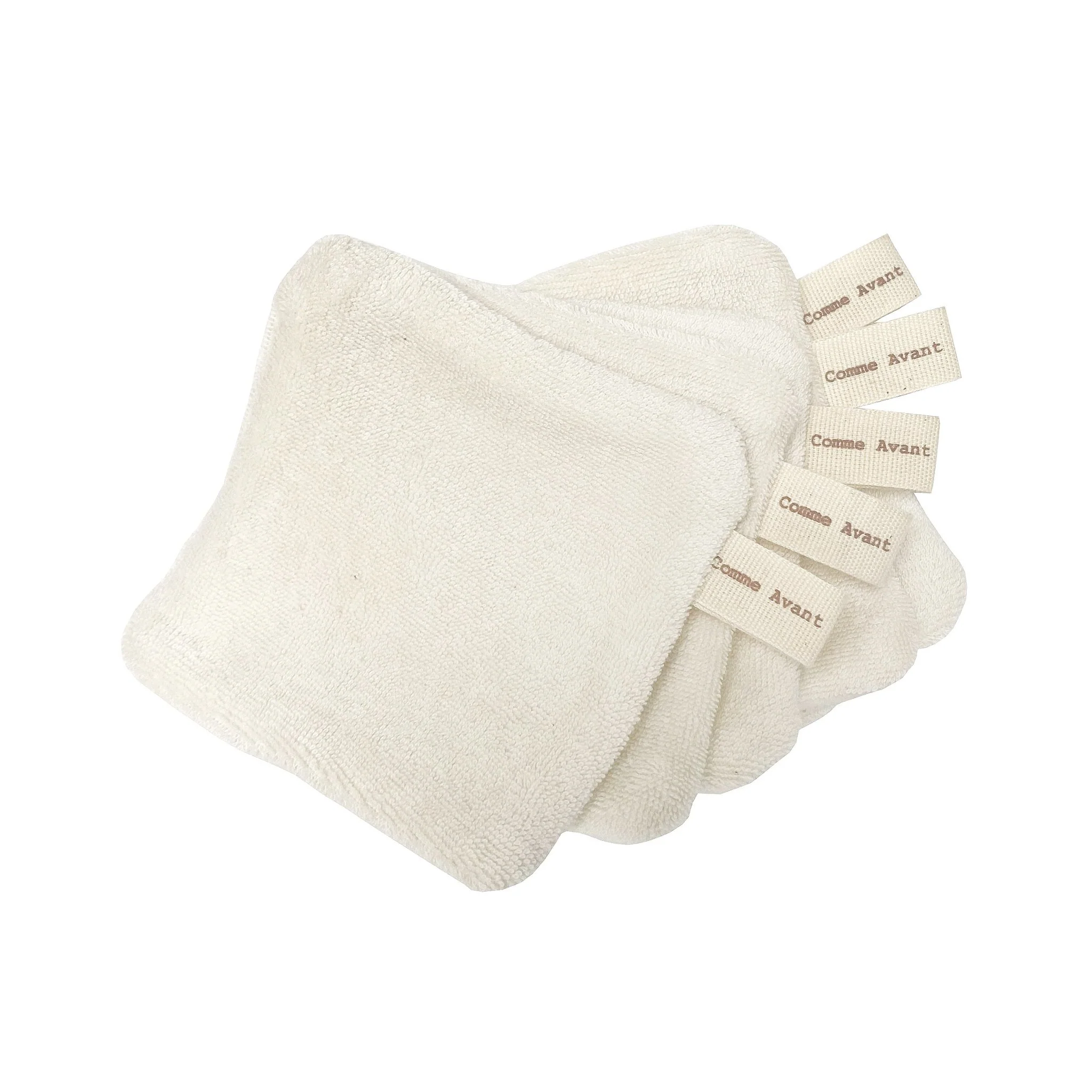 Lot de 5 Lingettes lavables en coton - Version 1 - Lot de 5 lingettes lavables / Sans