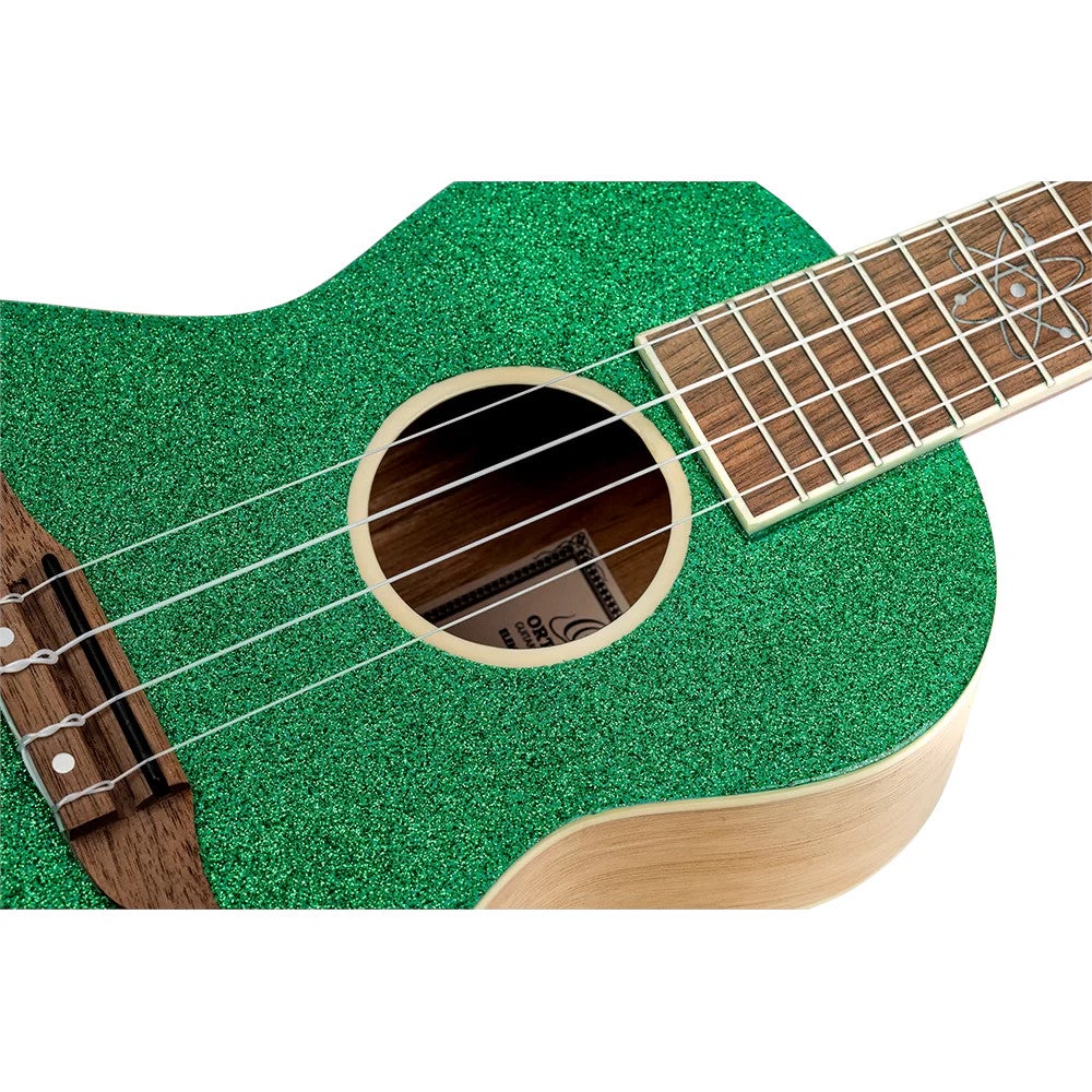 Ortega RUEL-MGR Element Series Concert Size Ukulele Metallic Green concert ukelele met gigbag