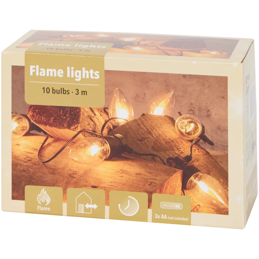 Guirlande lumineuse avec LED en forme de flamme