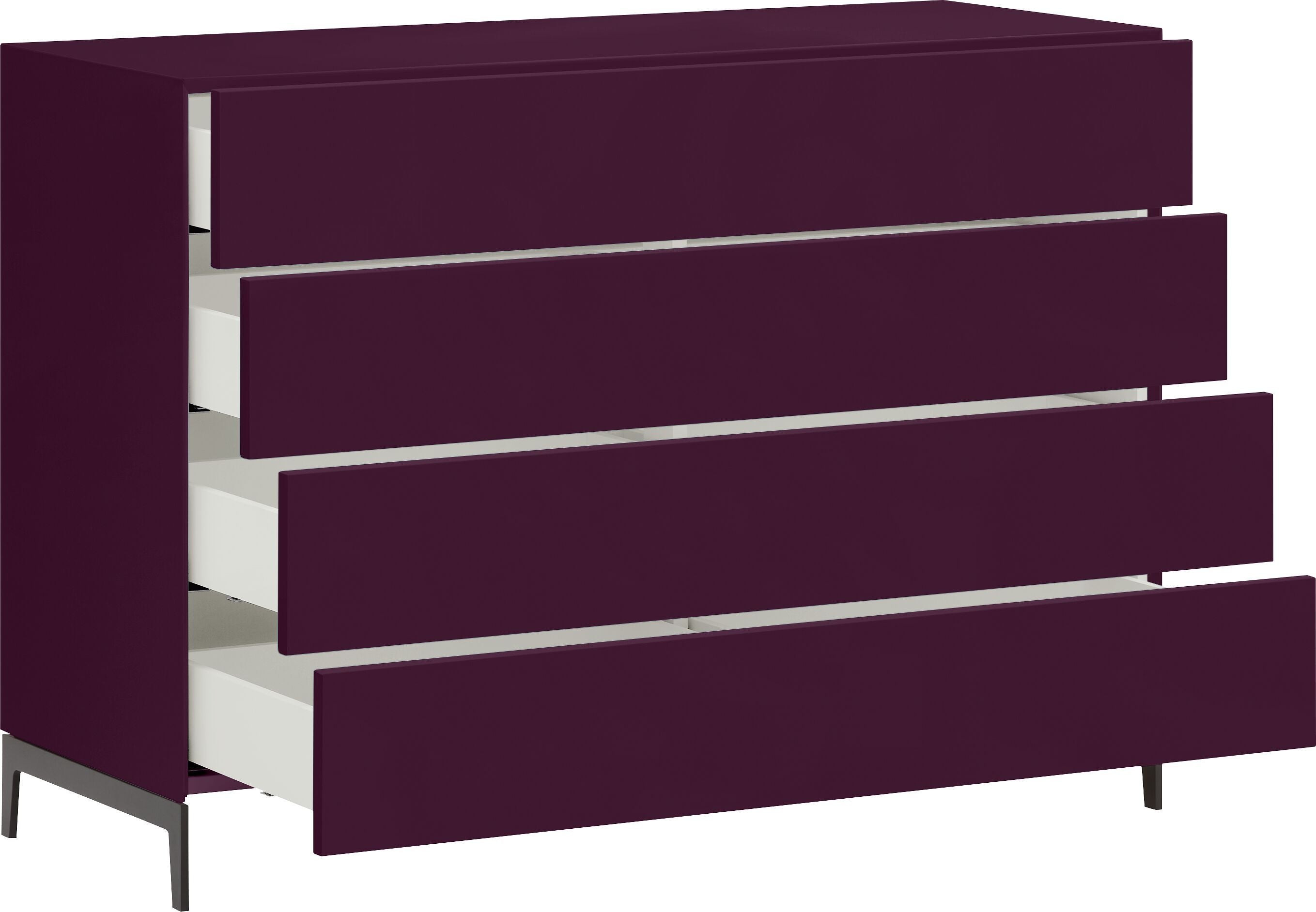 LUX Kommode - Aubergine / B: 120.0 cm x T: 46.0 cm x H: 86.5 cm