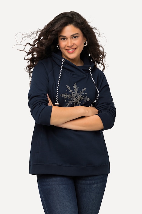 Sweatshirt, Eisstern, Stehkragen, Taschen, Langarm