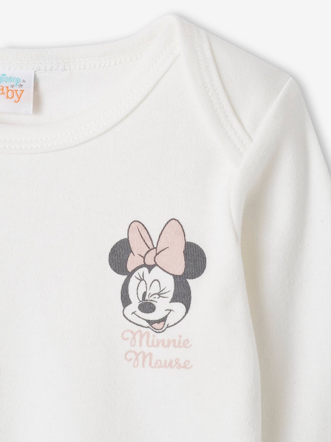 Conjunto para bebê menina: body + calça + chapéu DS® Minnie maquiagem rosa