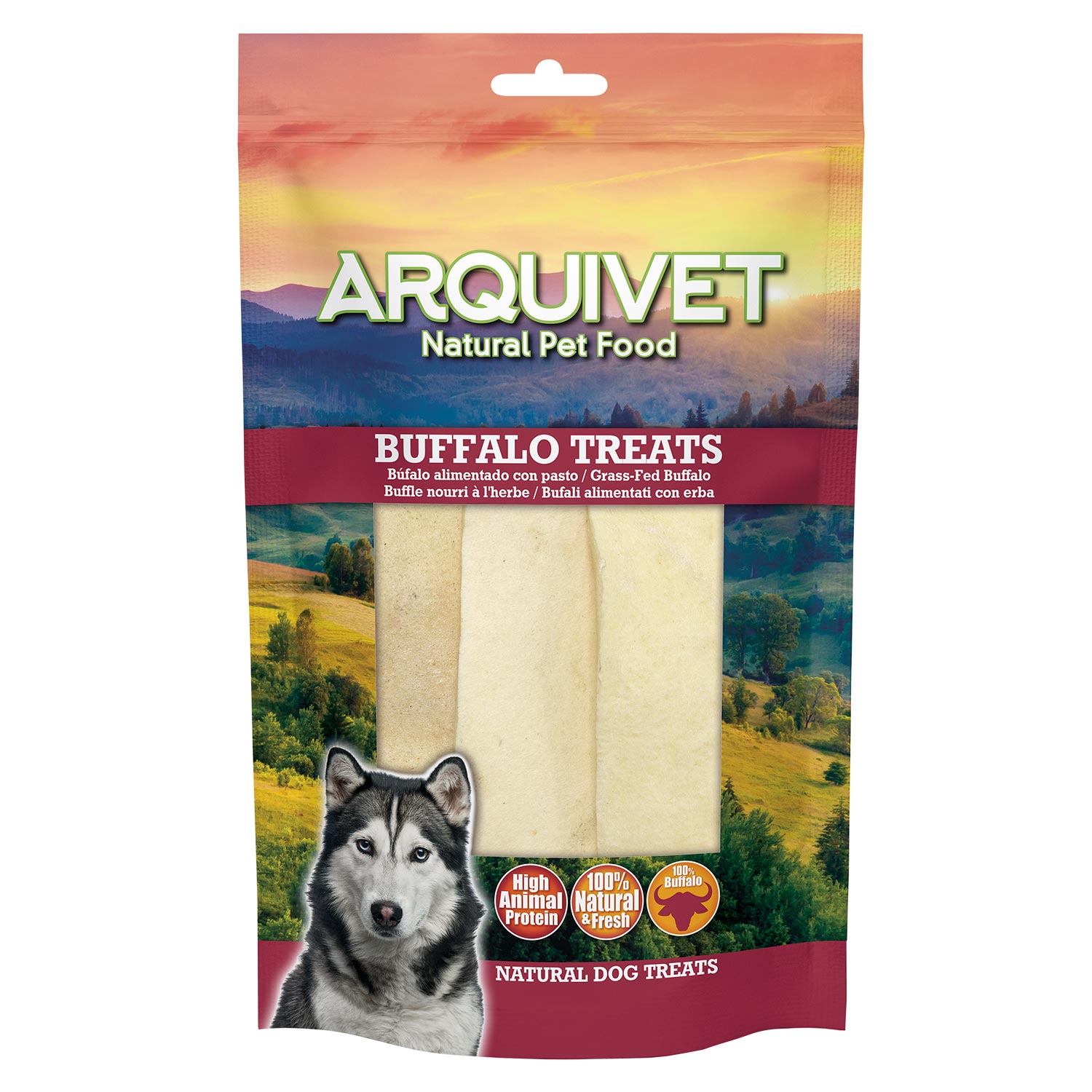 Couro de búfalo - 80g - 12x4cm - 4 unidades