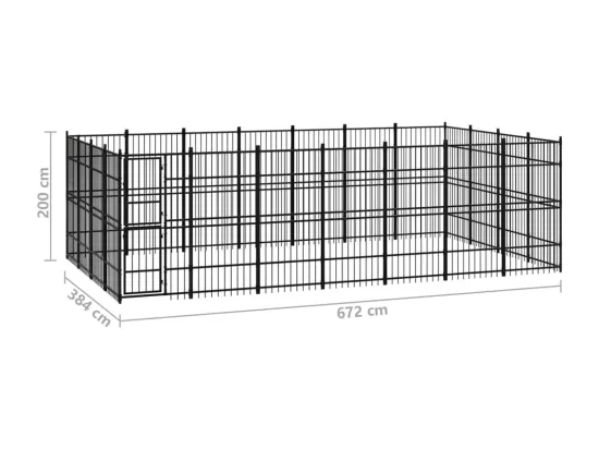 Chenil cage enclos pac noire 672 x 384 x 200 cm 02_0041823