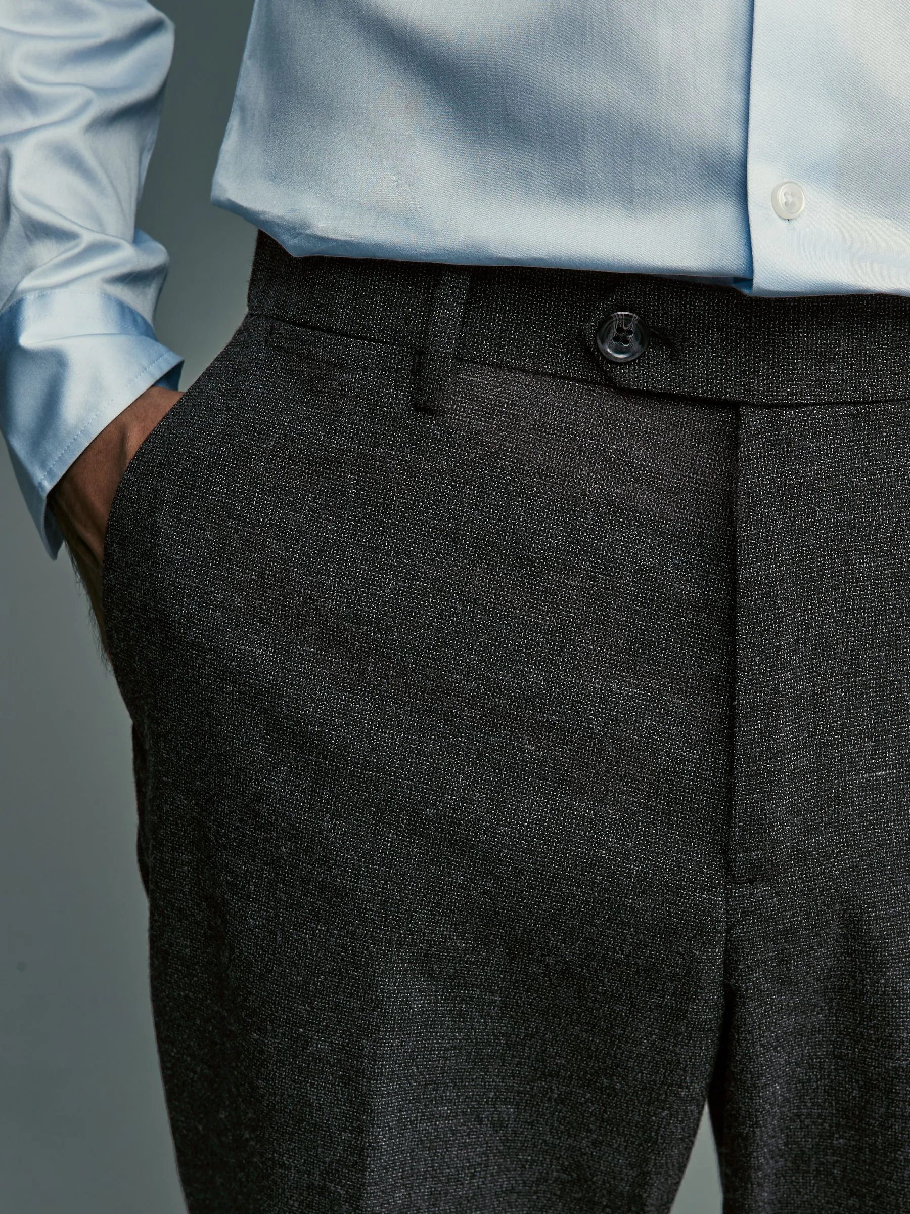Grijs - Slimme Broeken met structuur en stretchy