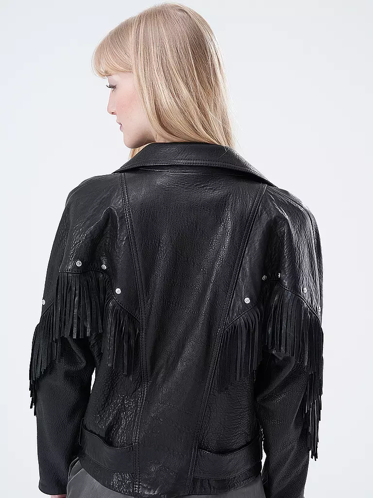 HUGO Lederjacke  schwarz