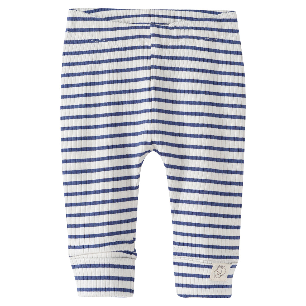 Topomini Pure Collection Newborn Leggings mit Rippstruktur weiss / dunkelblau