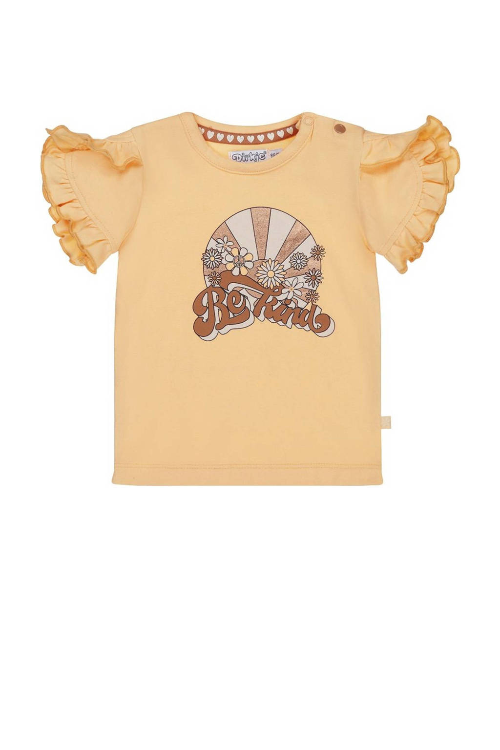 Dirkje T-shirt T-shirt ss met printopdruk oranje