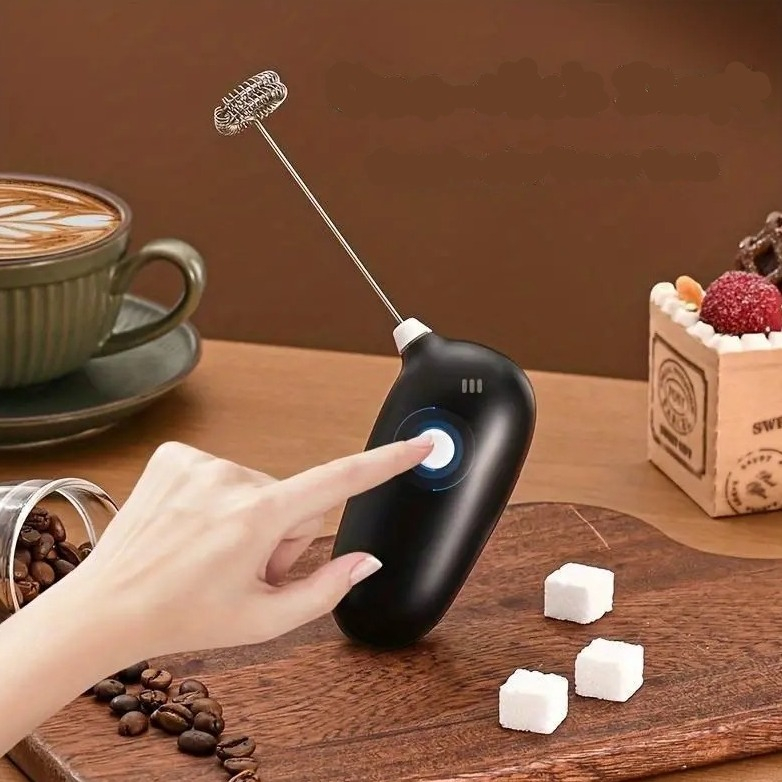 Mini Milch Aufschäumer Handmixer für Kaffee   Milch (Batteriebetrieben) - Schwarz