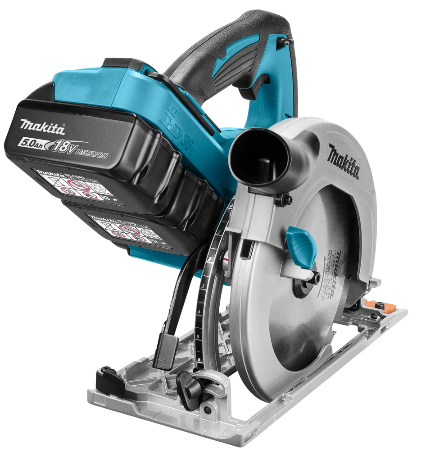 Makita DHS710RT2J 36V (2x 18V) Li-Ion Accu cirkelzaag set (2x 5.0Ah accu) in Mbox - 190mm