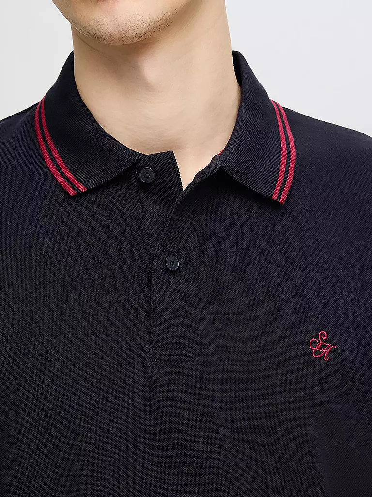 SELECTED Poloshirt SLHDANTE  schwarz