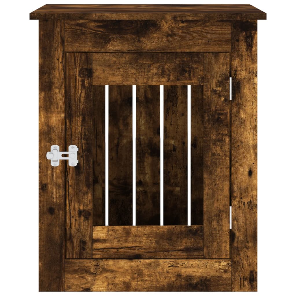 Meuble de cage pour chiens chêne fumé 55x75x65 cm