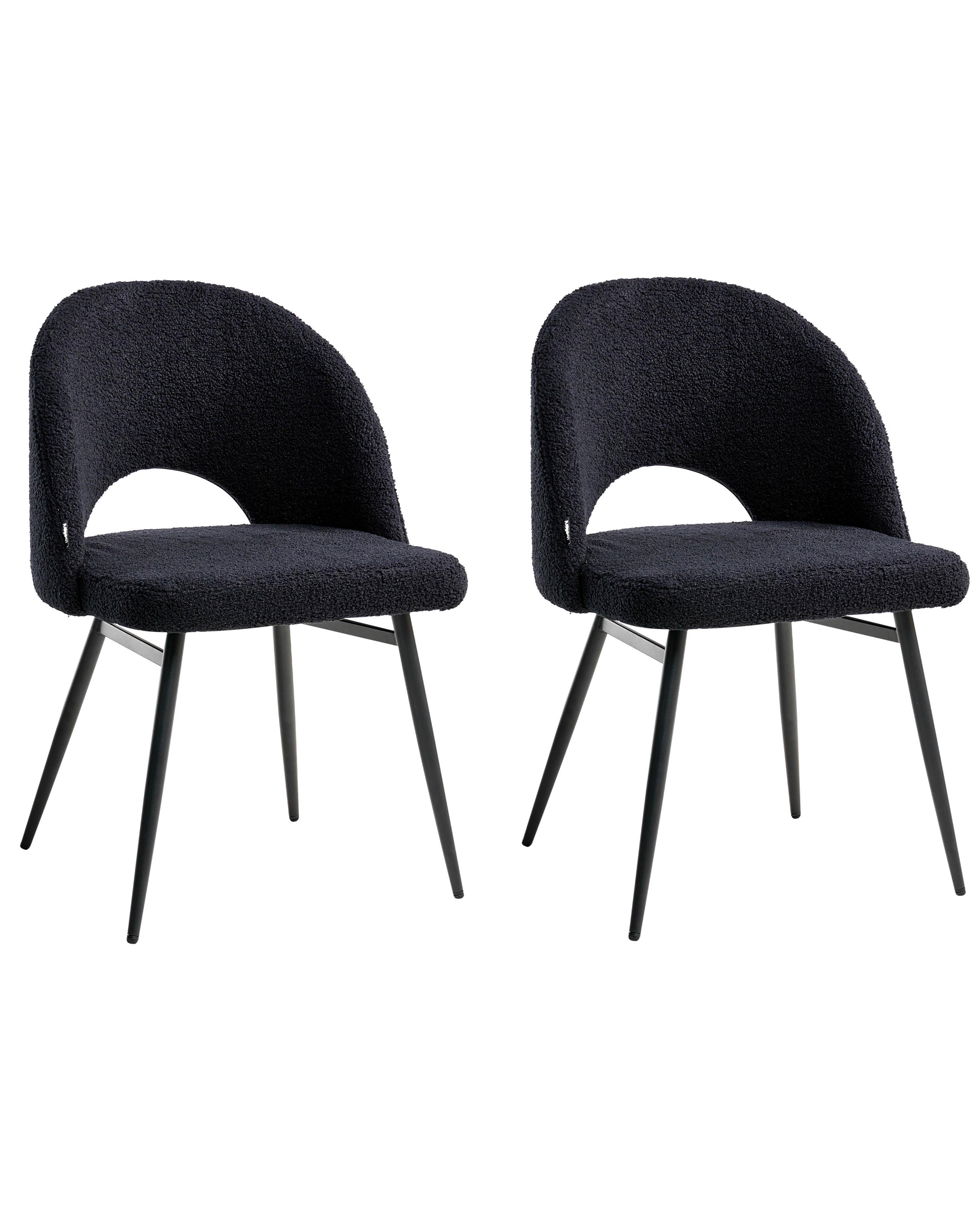 Set van 2 eetkamerstoelen ONAGA Bouclé Zwart