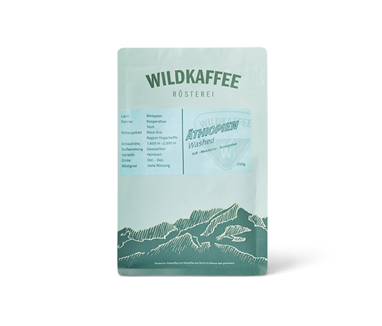 Wildkaffee - Äthiopien washed - Filterkaffee - 250 g Ganze Bohne