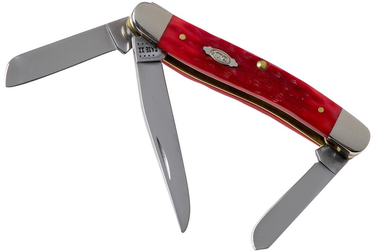 Case Medium Stockman Dark Red Bone, Peach Seed Jig, 31951, 6318 CV zakmes