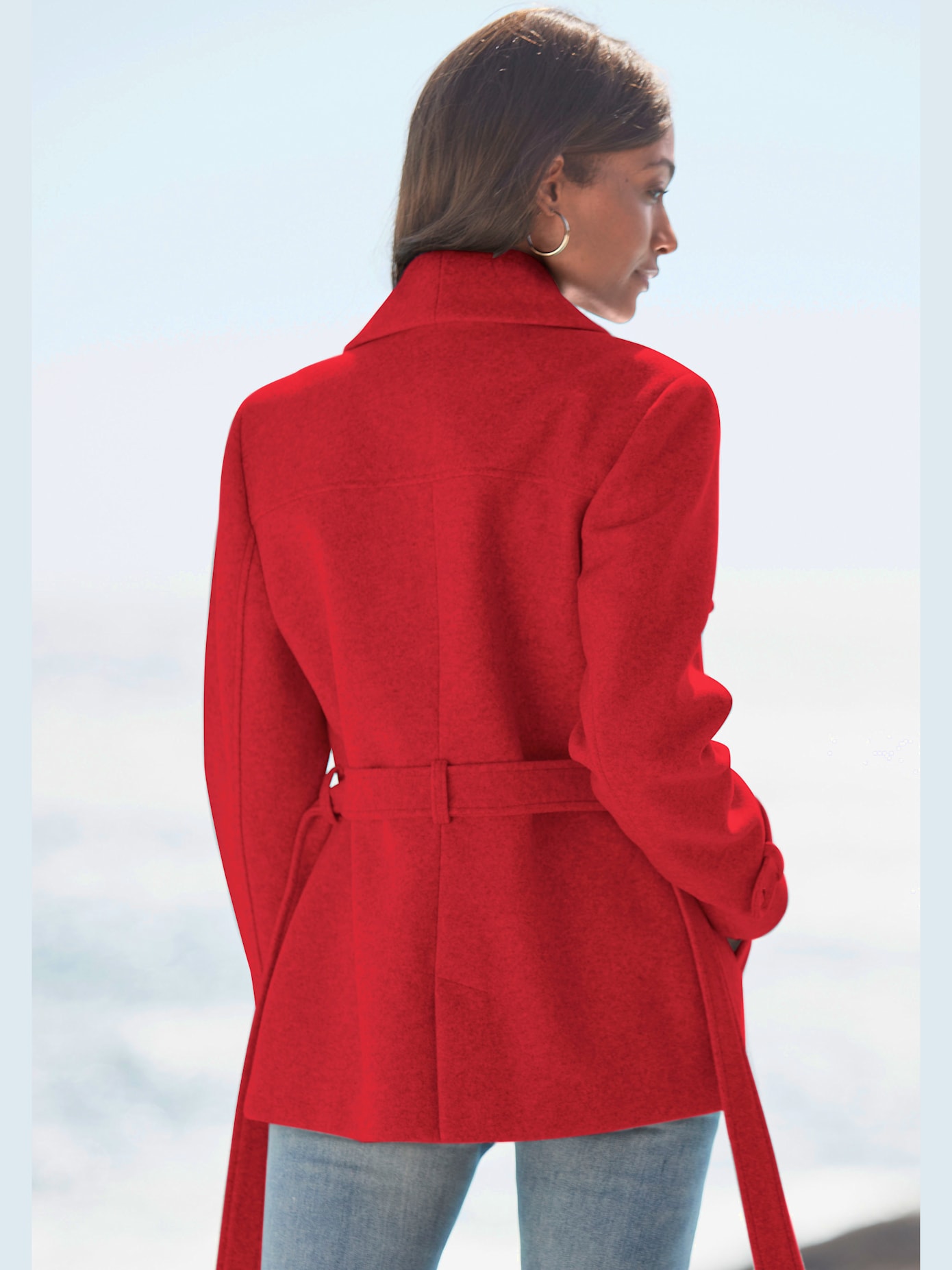 Veste courte veste avec col à revers