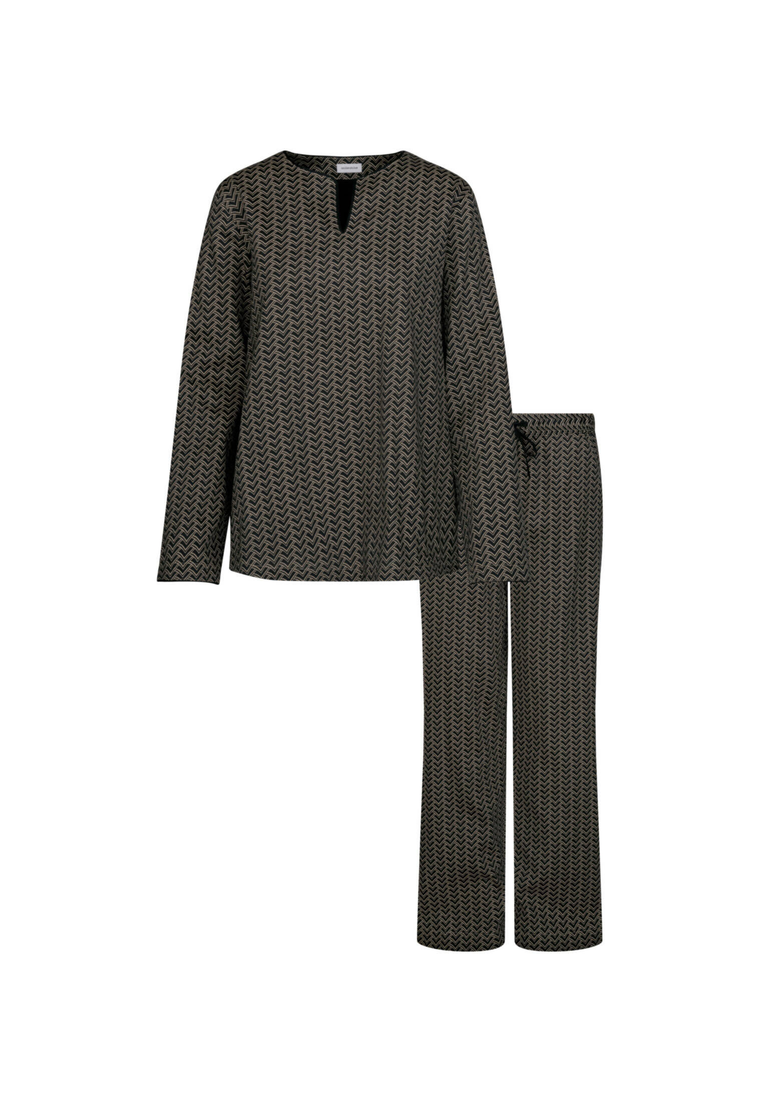 Seidensticker| Damen Pyjama Schwarze Rose